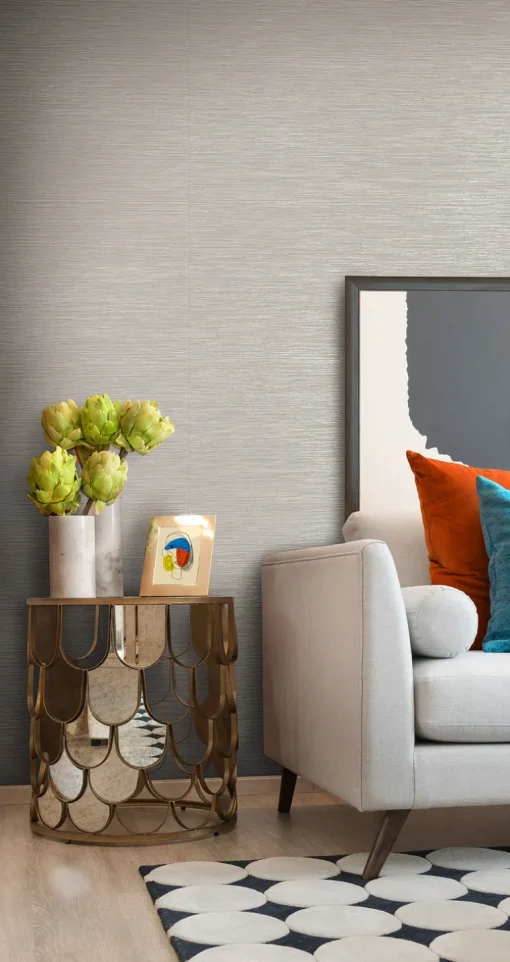Grasscloth Resource Library Ramie Weave Wallpaper - Warm Gray