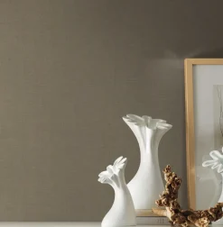 Handpainted Traditionals Gesso Weave Wallpaper - Moss Green