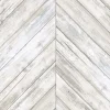 Herringbone Wood Boards Peel & Stick Wallpaper - White
