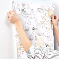 Impressionist Floral Dreams Wallpaper - Yellow & White