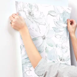 Impressionist Floral Dreams Wallpaper - Blue & Green