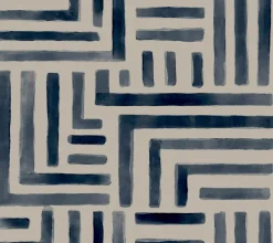 Lemieux et Cie Signature Painterly Labyrinth Wallpaper - Navy