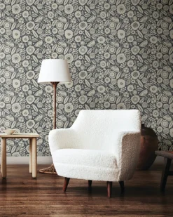 Lemieux et Cie Signature Camille Blossom Wallpaper - Charcoal