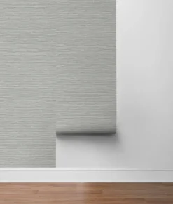 Lillian August Faux Grasscloth Peel & Stick Wallpaper - Gray