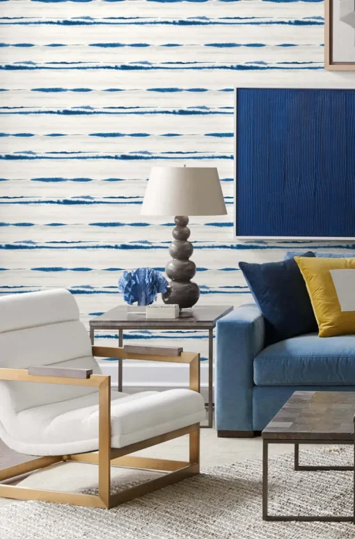 Lillian August Horizon Stripe Peel & Stick Wallpaper - Blue Oasis