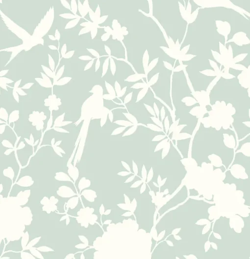 Lillian August Mono Toile Peel & Stick Wallpaper - Seaglass