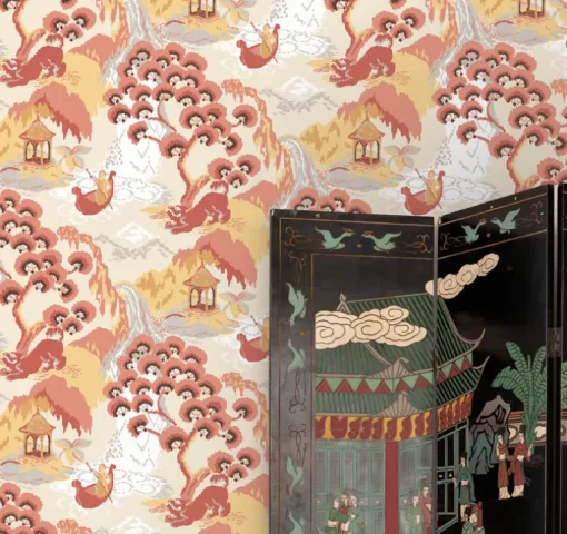 Madcap Cottage Old Peking Peel & Stick Wallpaper - Pink Lemonade
