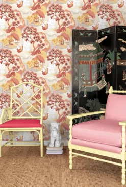 Madcap Cottage Old Peking Peel & Stick Wallpaper - Pink Lemonade