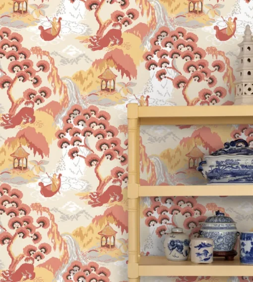Madcap Cottage Old Peking Peel & Stick Wallpaper - Pink Lemonade