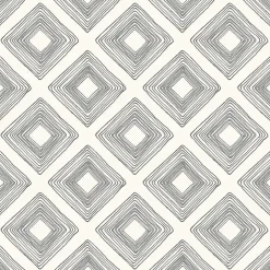 Magnolia Home Diamond Sketch Wallpaper - Gray & White