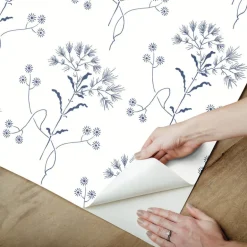 Magnolia Home Wildflower Peel & Stick Wallpaper - Navy Blue