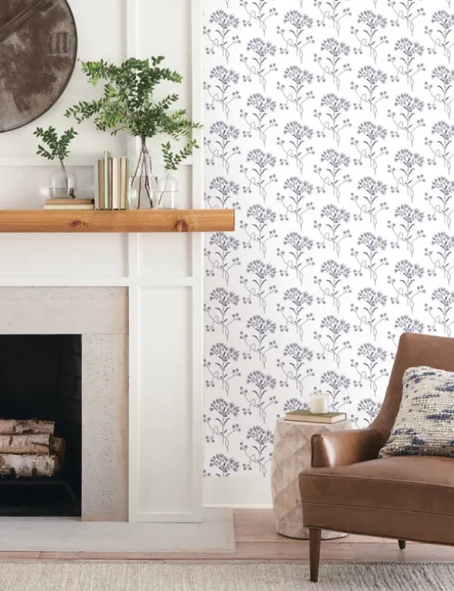 Magnolia Home Wildflower Peel & Stick Wallpaper - Navy Blue