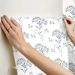 Magnolia Home Wildflower Peel & Stick Wallpaper - Navy Blue