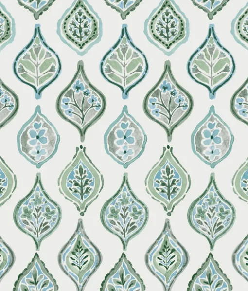 Mediterranean Marketplace Motif Wallpaper - Green