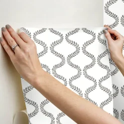 Mirth Studios Florentine Vine Trellis Peel & Stick Wallpaper - Soft Black