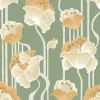 Mirth Studios Shirley Deco Floral Peel & Stick Wallpaper - Green