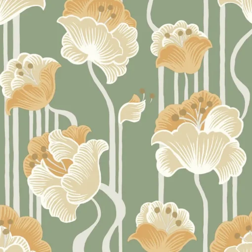 Mirth Studios Shirley Deco Floral Peel & Stick Wallpaper - Green