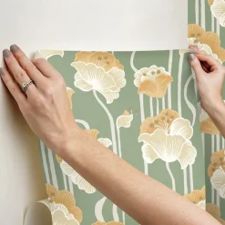 Mirth Studios Shirley Deco Floral Peel & Stick Wallpaper - Green