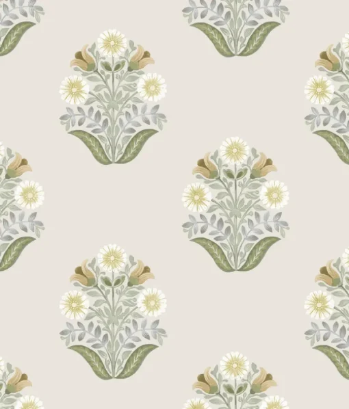 Mirth Studios Sophie Floral Medallion Peel & Stick Wallpaper - Sage