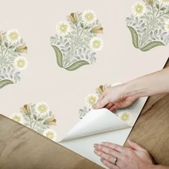 Mirth Studios Sophie Floral Medallion Peel & Stick Wallpaper - Sage