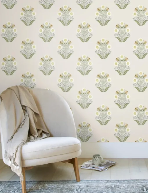 Mirth Studios Sophie Floral Medallion Peel & Stick Wallpaper - Sage