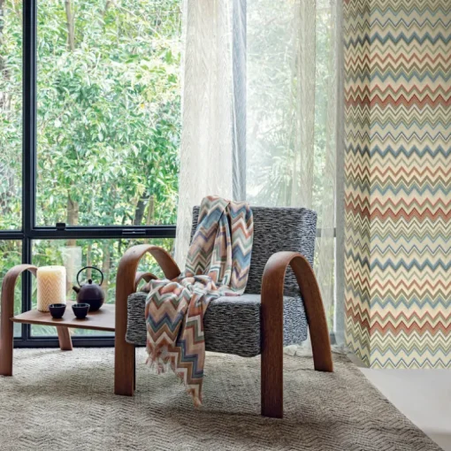 Missoni Home Happy Zig Zag Wallpaper - Orange & Blue