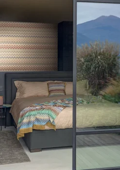 Missoni Home Happy Zig Zag Wallpaper - Orange & Blue