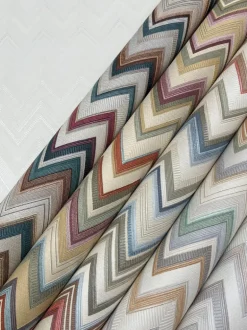 Missoni Home Happy Zig Zag Wallpaper - Orange & Blue