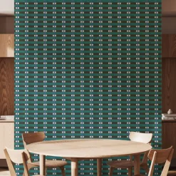 Mitchell Black Blessed Little Bungalow Lowcountry Sweetgrass Wallpaper - Black Teal