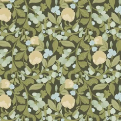 Mitchell Black Botanical Legacy Budding Grove Wallpaper - Deep Olive