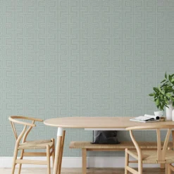 Mitchell Black Co-Ed Halsted Wallpaper - Lake Shore Blue