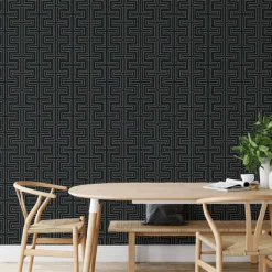 Mitchell Black Co-Ed Halsted Wallpaper - Onyx