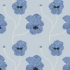 Mitchell Black Natalie Papier Flourish Floral Wallpaper - Blue Petal