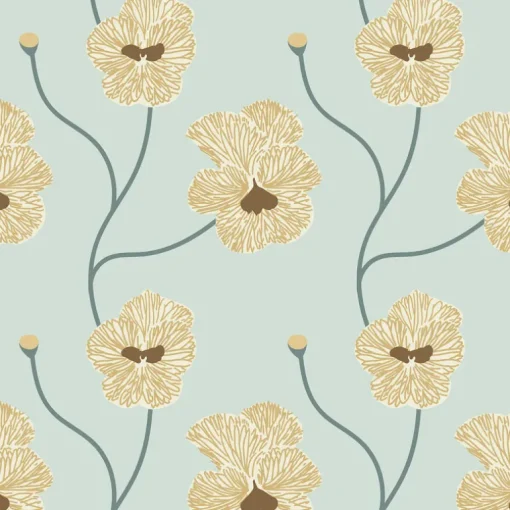 Mitchell Black Natalie Papier Flourish Floral Wallpaper - Hazy Daytime