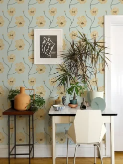 Mitchell Black Natalie Papier Flourish Floral Wallpaper - Hazy Daytime