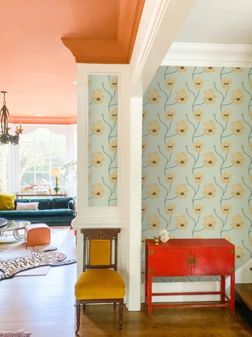 Mitchell Black Natalie Papier Flourish Floral Wallpaper - Hazy Daytime