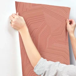 New Origins Dotted Maze Wallpaper - Desert Red