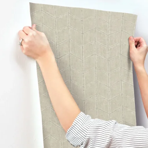 New Origins Flatiron Geometric Wallpaper - Taupe