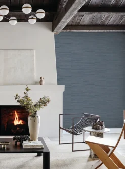 New Origins Line Stripe Wallpaper - Indigo