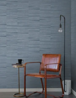 New Origins Line Stripe Wallpaper - Indigo
