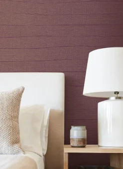 New Origins Natural Grid Wallpaper - Mulberry