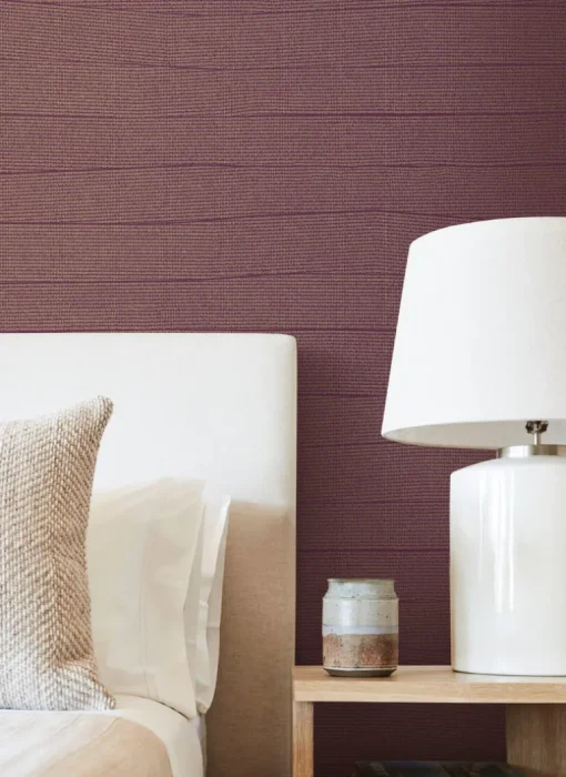 New Origins Natural Grid Wallpaper - Mulberry