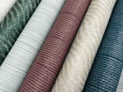 New Origins Natural Grid Wallpaper - Mulberry