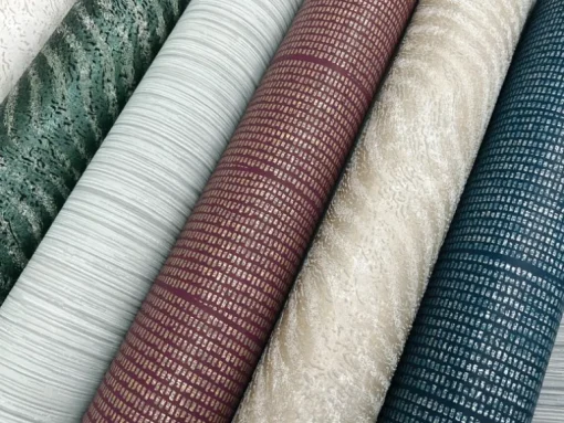New Origins Natural Grid Wallpaper - Mulberry