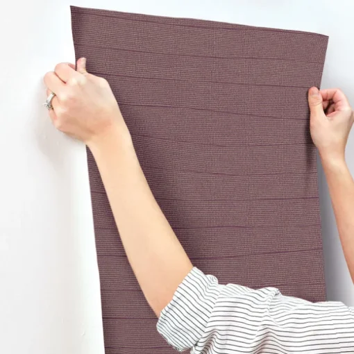New Origins Natural Grid Wallpaper - Mulberry