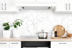 NextWall Delicate Branches Peel & Stick Wallpaper - Silver