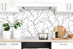 NextWall Delicate Branches Peel & Stick Wallpaper - Black
