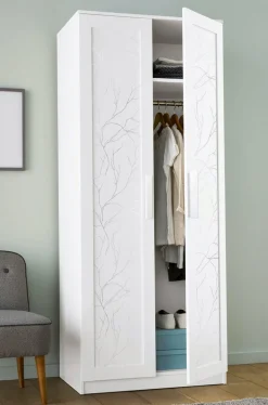 NextWall Delicate Branches Peel & Stick Wallpaper - Silver