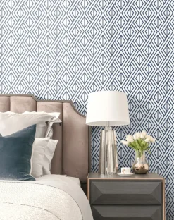 NextWall Diamond Geometric Peel & Stick Wallpaper - Blue