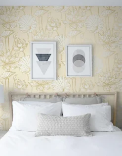NextWall Lotus Floral Peel & Stick Wallpaper - Gold